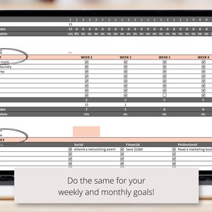 Goal Setting Planner Editable Template Digital Fillable Excel ...