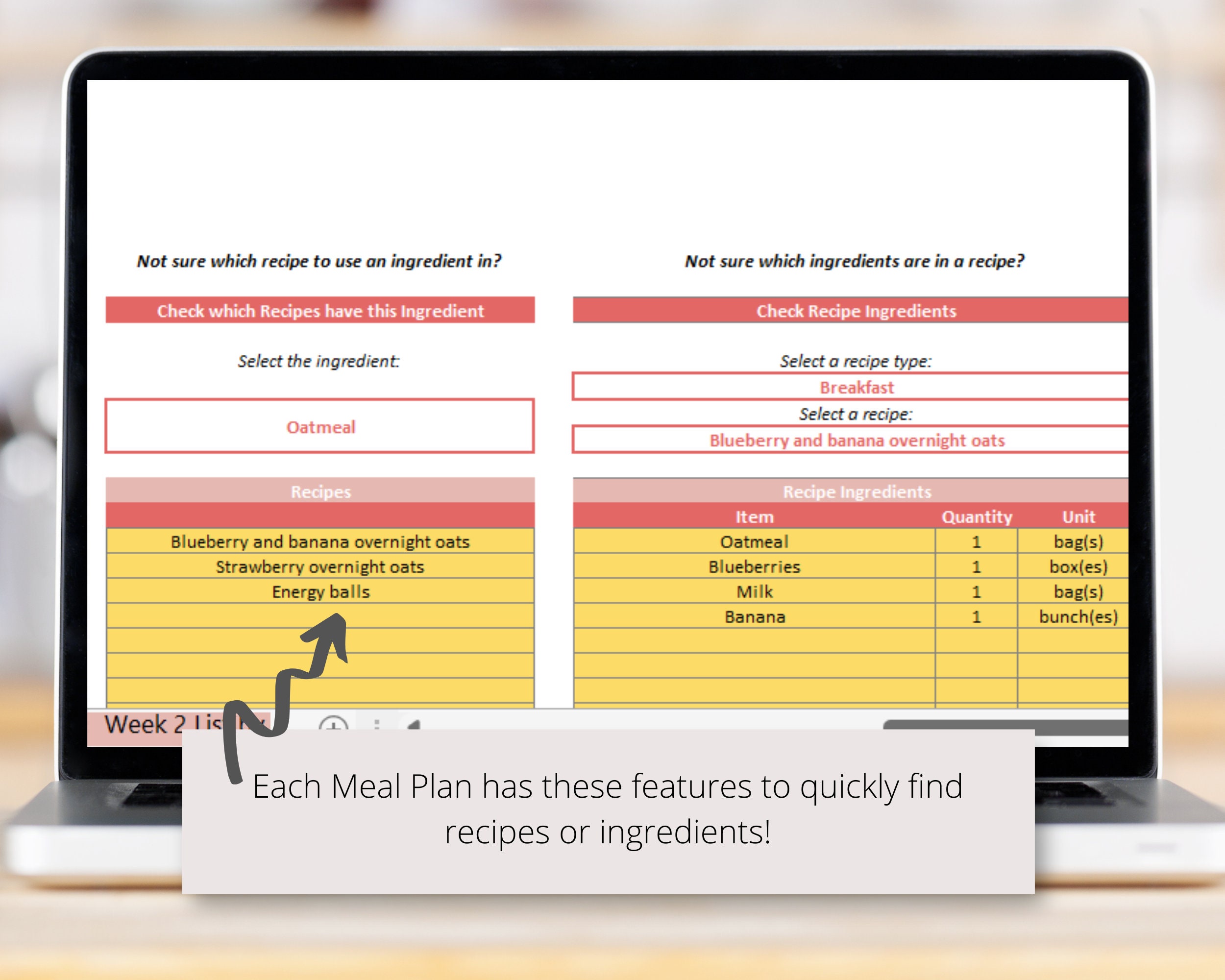 Meal Prep Planner With Menu, Grocery List for Weekly, Daily Family Meal