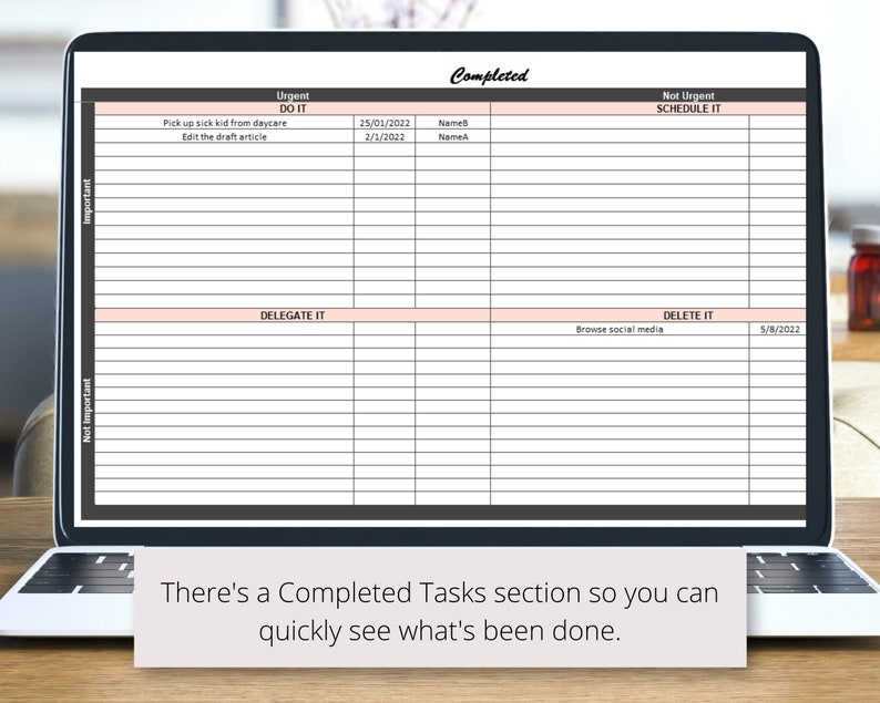 Task Priority Matrix Planner Using the Urgent-important Quadrants ...