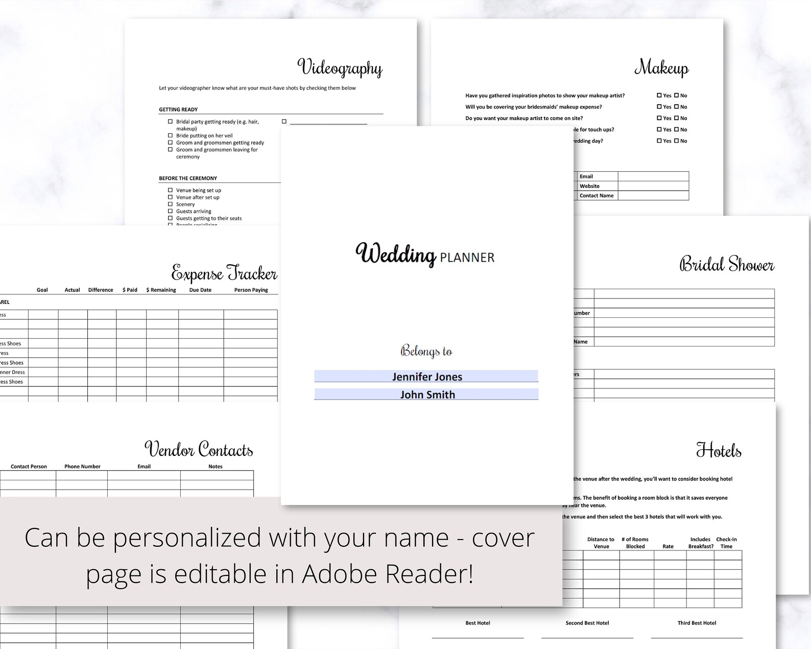 Wedding Planner Printable PDF, Minimalist Wedding Activity Book Journal ...