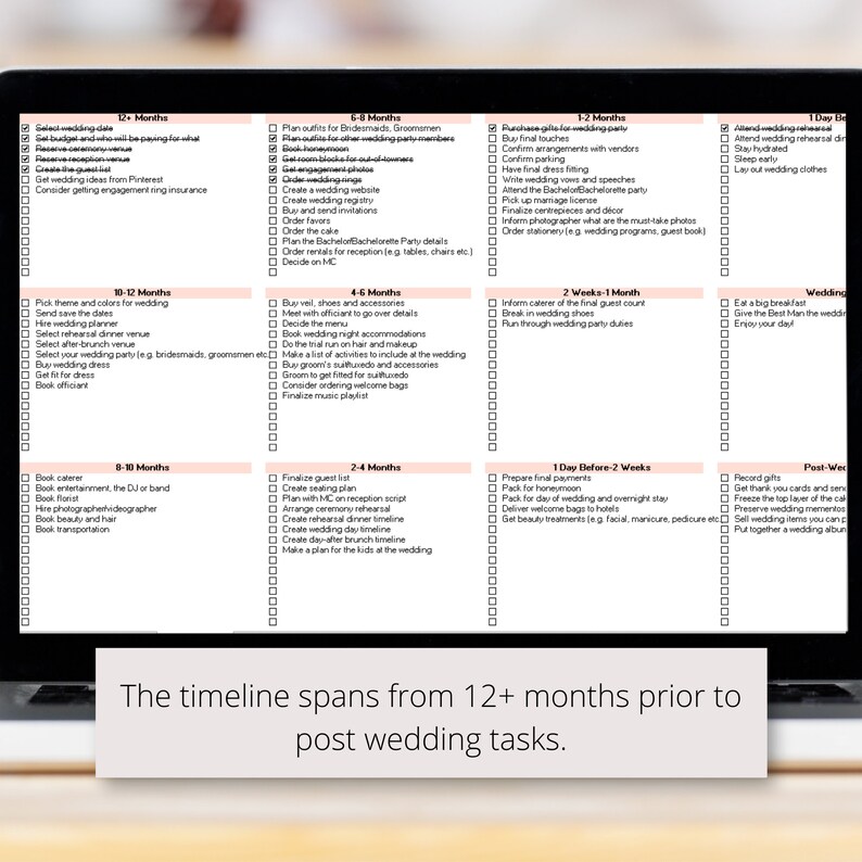 Wedding Plan Checklist Excel Spreadsheet | Wedding Plan List to Do to ...
