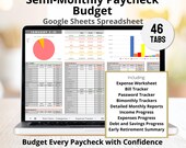 Bi-Monthly or Semi-Monthly Budget Planner Template | Budget & Track your Paycheck / Expenses Twice a Month | Google Sheets Spreadsheet
