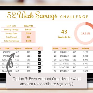 52 Week Savings Challenge Google Sheets Template Stay Motivated To Save With This 52 Weeks Money Challenge Spreadsheet Digital Download image 4