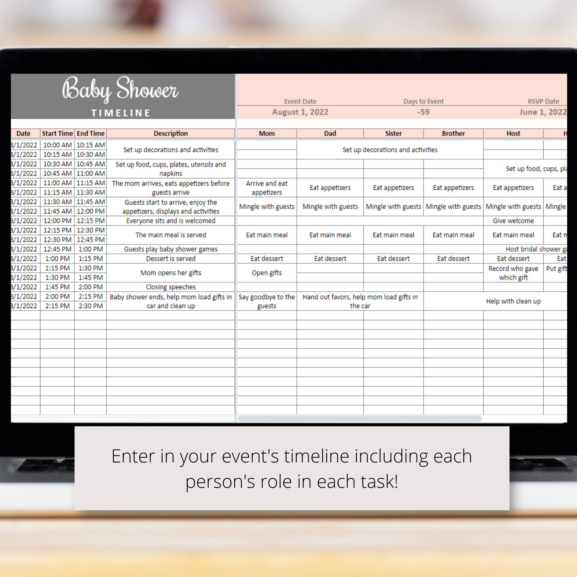 Baby Shower Planner Template, Baby Shower Party Planning Event Budget