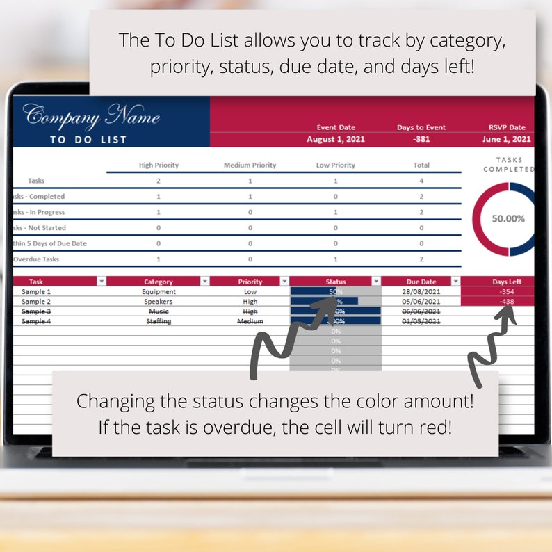 Gala Event Planner Google Sheets Spreadsheet Template for Fundraising ...