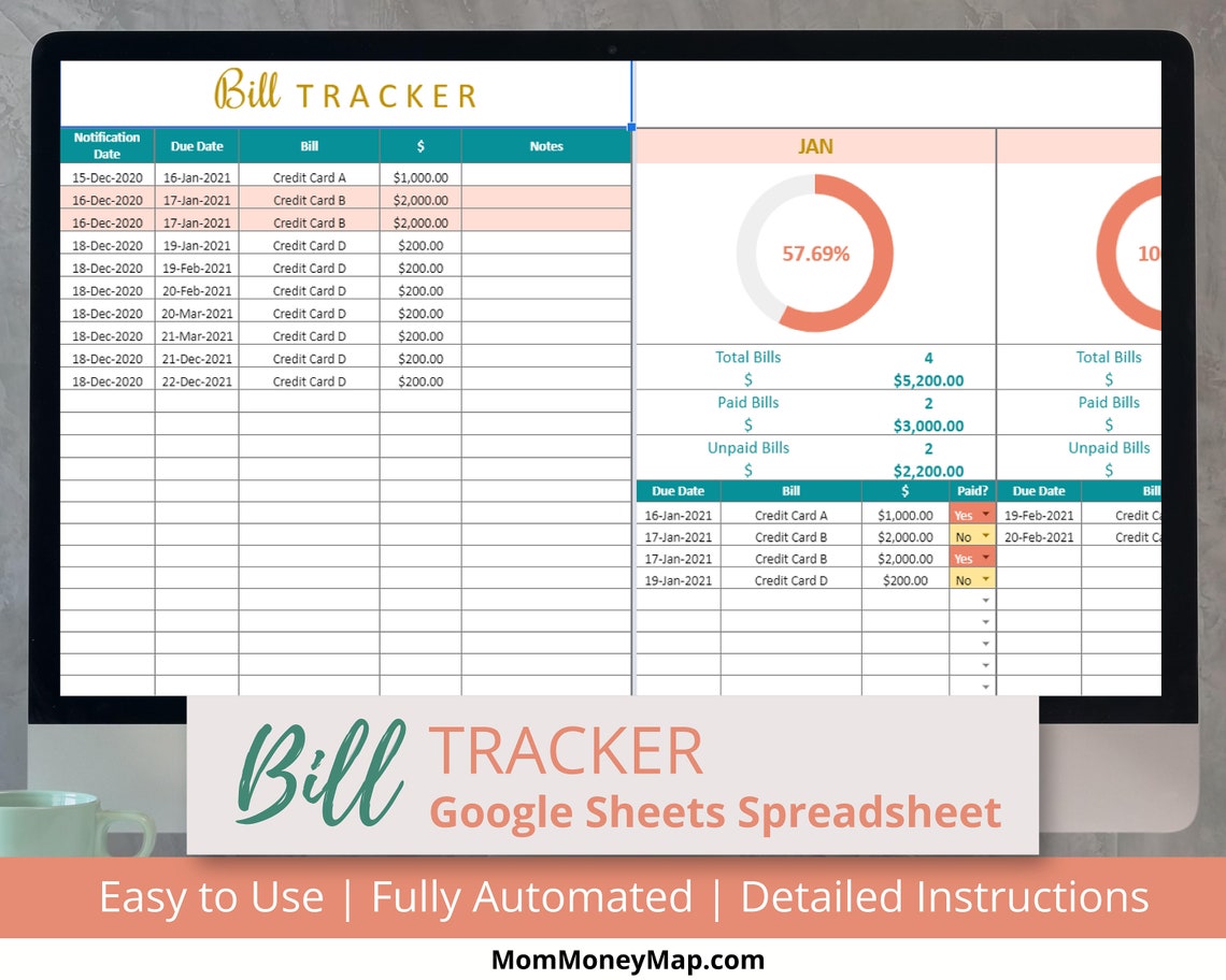 Google Sheets Bill Tracker Template Free Google Sheets Bill Tracker Template Free