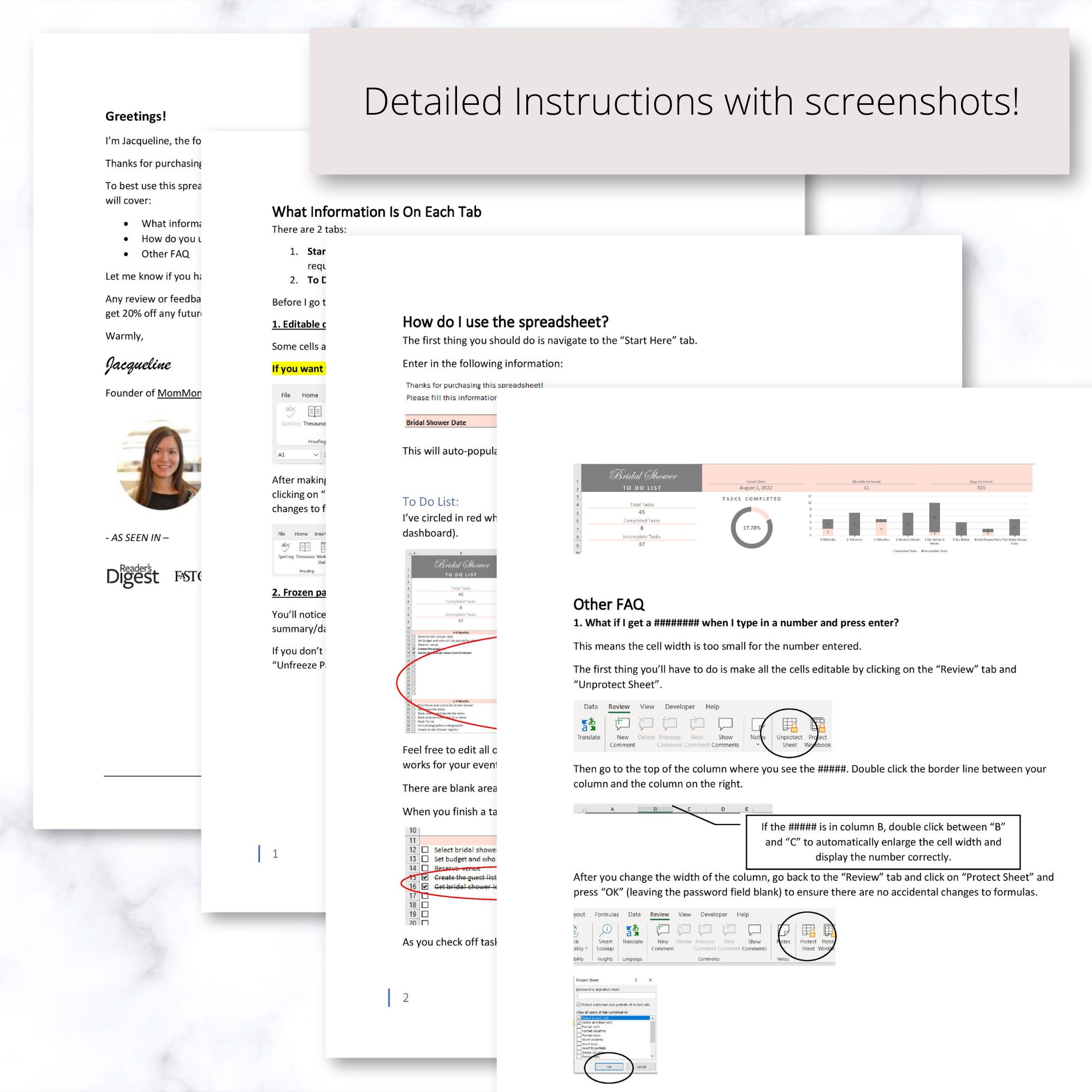 Bridal Shower Checklist Excel Spreadsheet Template, Engagement Party