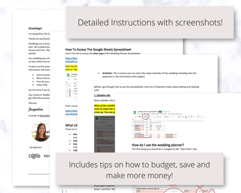 Wedding planning google sheets spreadsheet wedding planner etsy