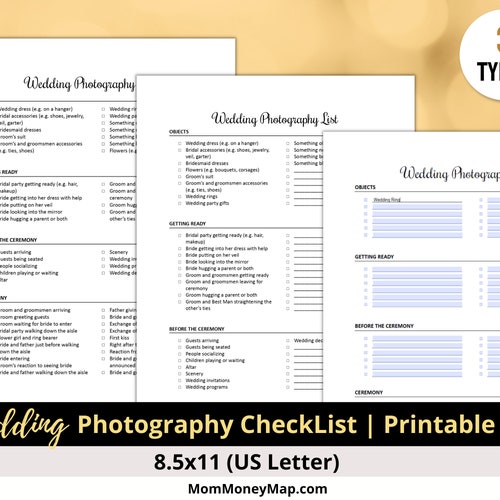 Wedding Photography Shot List - Etsy