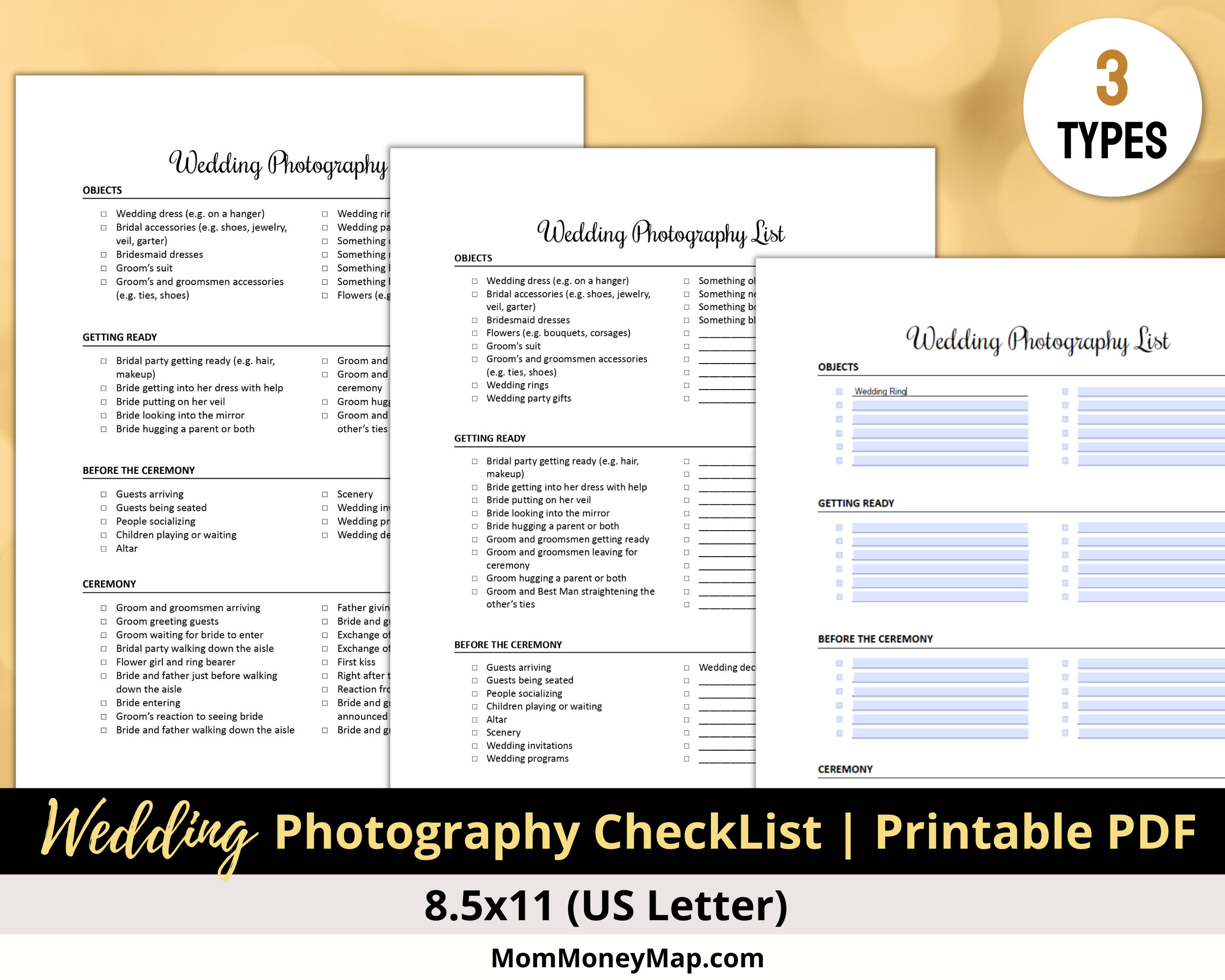 Wedding Photography Shot List Wedding Photo List for Your - Etsy