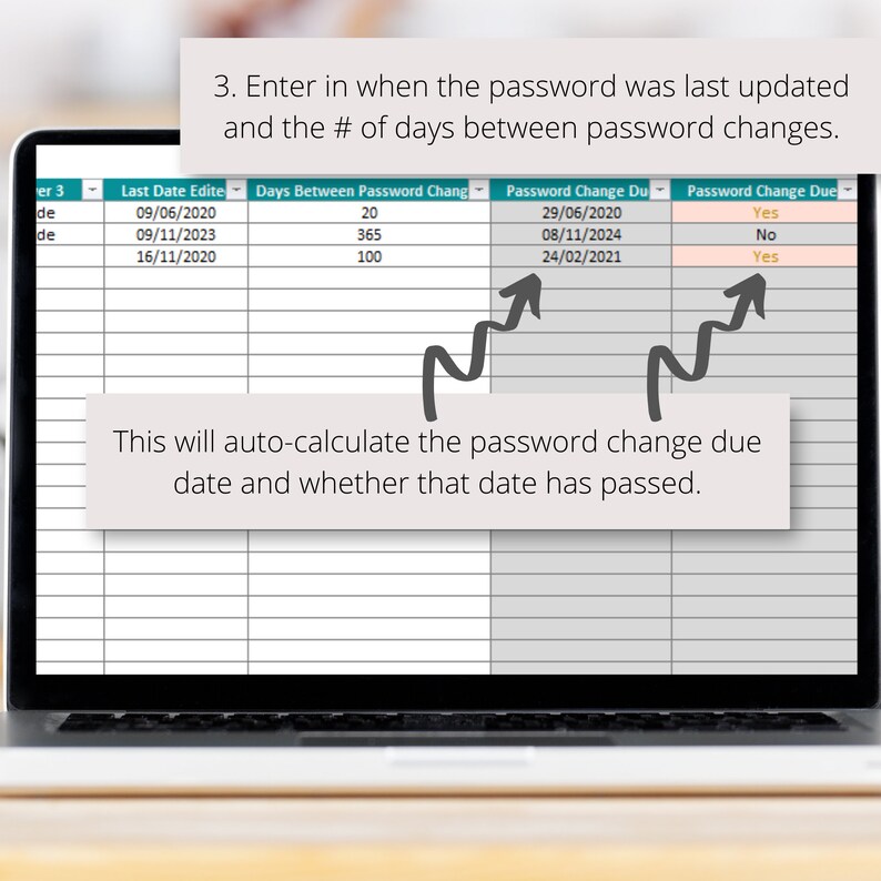 Password Tracker Excel Spreadsheet | Organize Your Accounts and ...