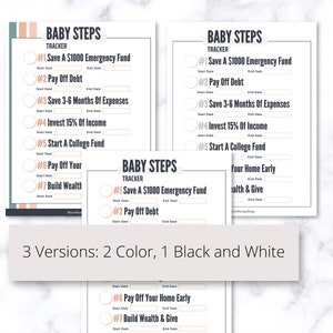 Dave Ramsey Baby Steps Tracker, Steps 1-7 Planner Printable PDF Digital ...