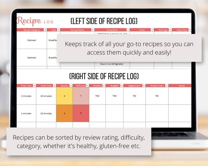Meal Prep Planner With Menu, Grocery List for Weekly, Daily Family Meal