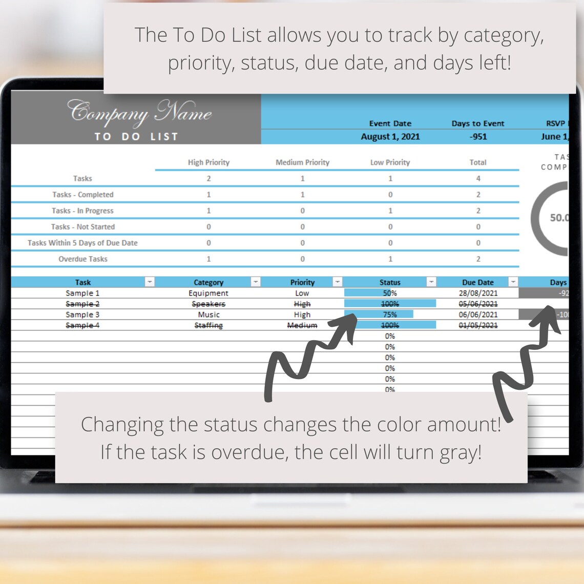 Fundraiser Event Planner Digital Excel Spreadsheet Template for