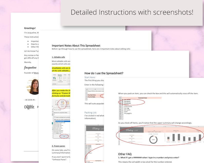 Packing List Excel Spreadsheet Template for Vacation Vacation Travel