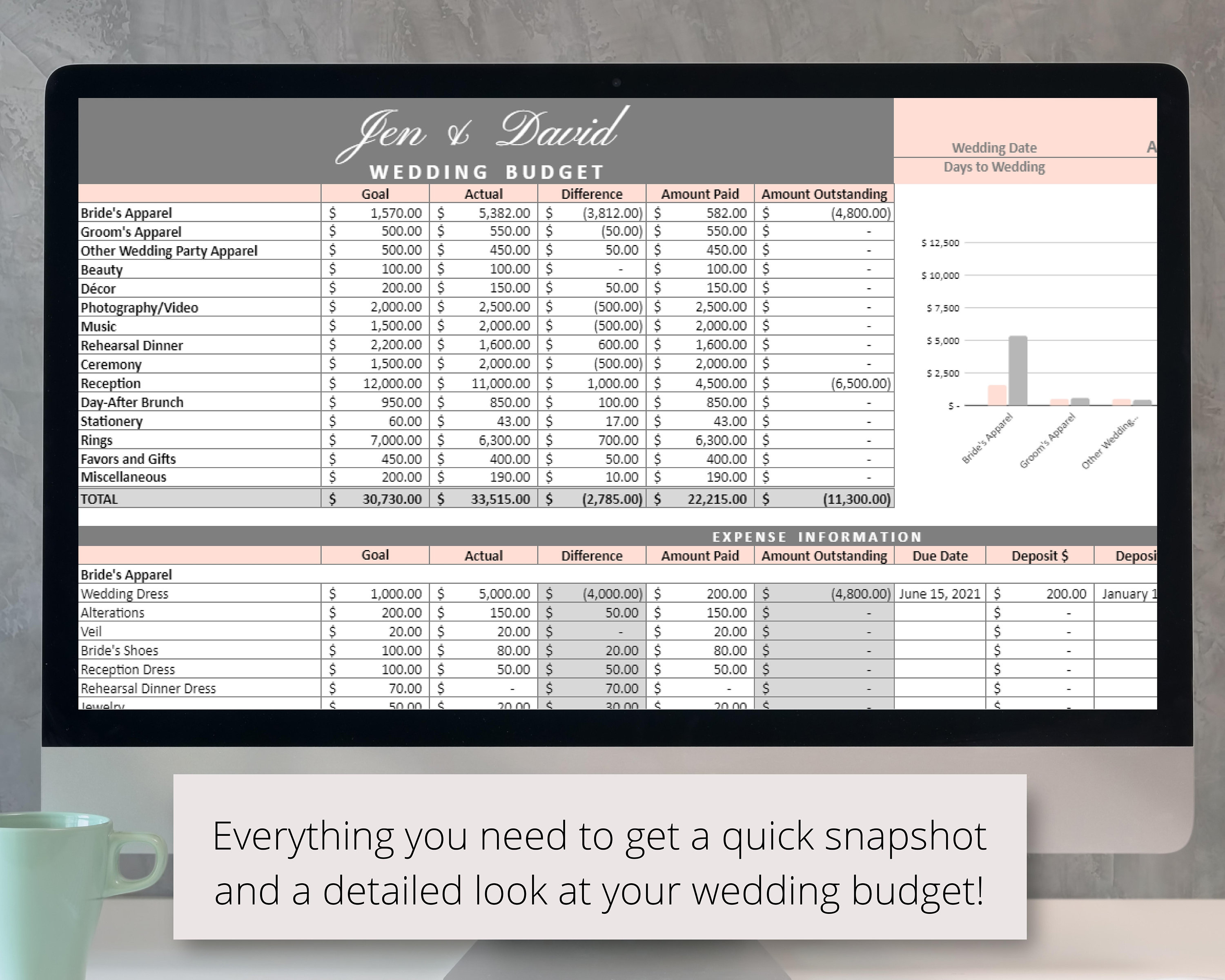 wedding budget workbook