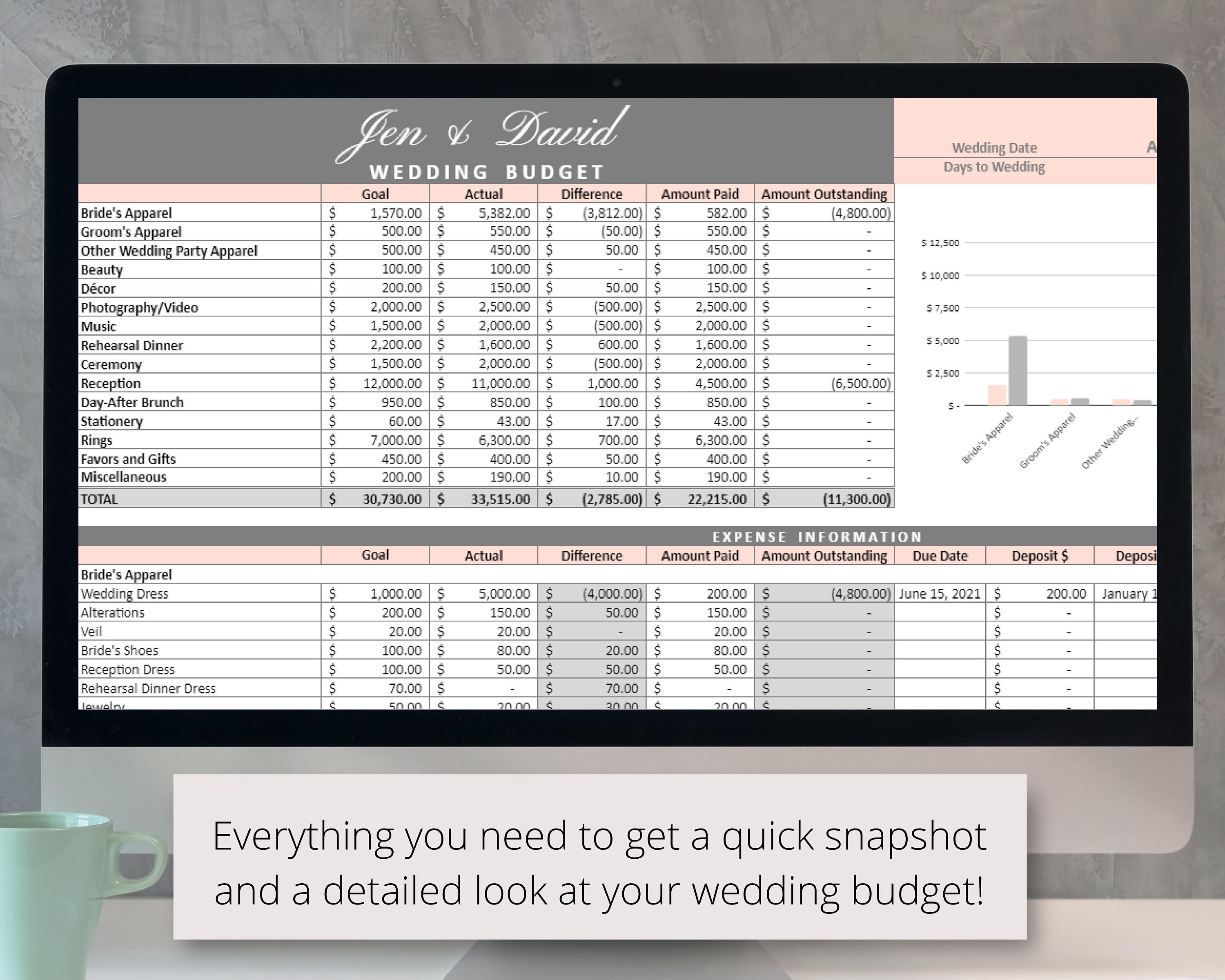 wedding budget workbook