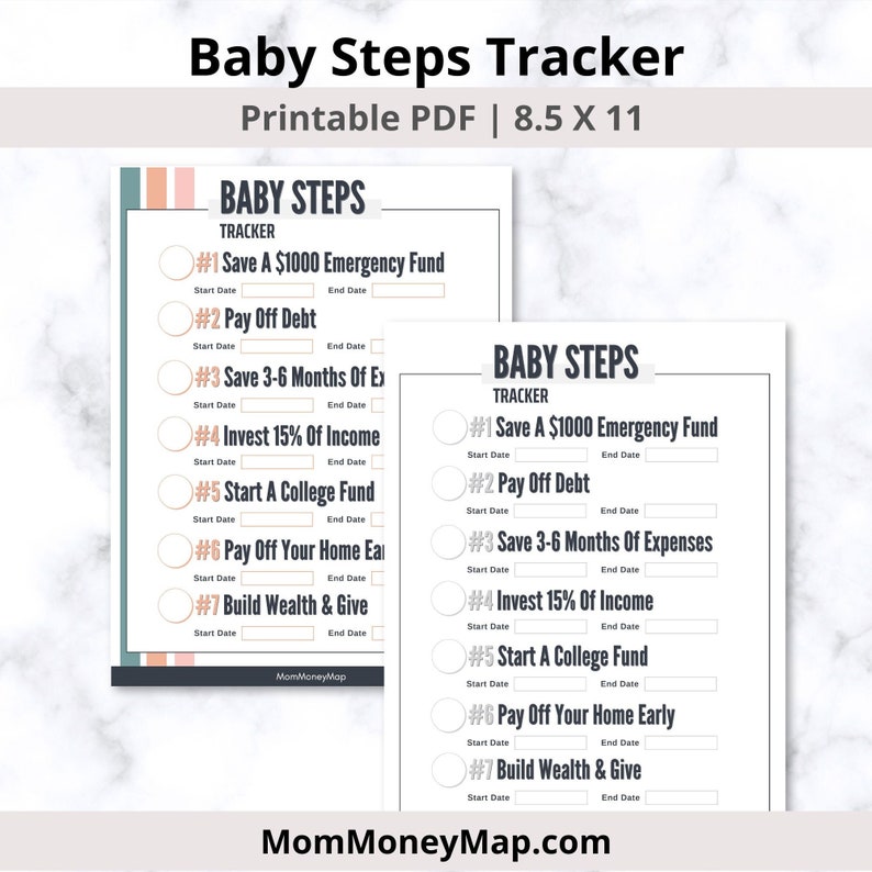 Dave Ramsey Baby Steps Tracker, Steps 1-7 Planner Printable PDF Digital ...