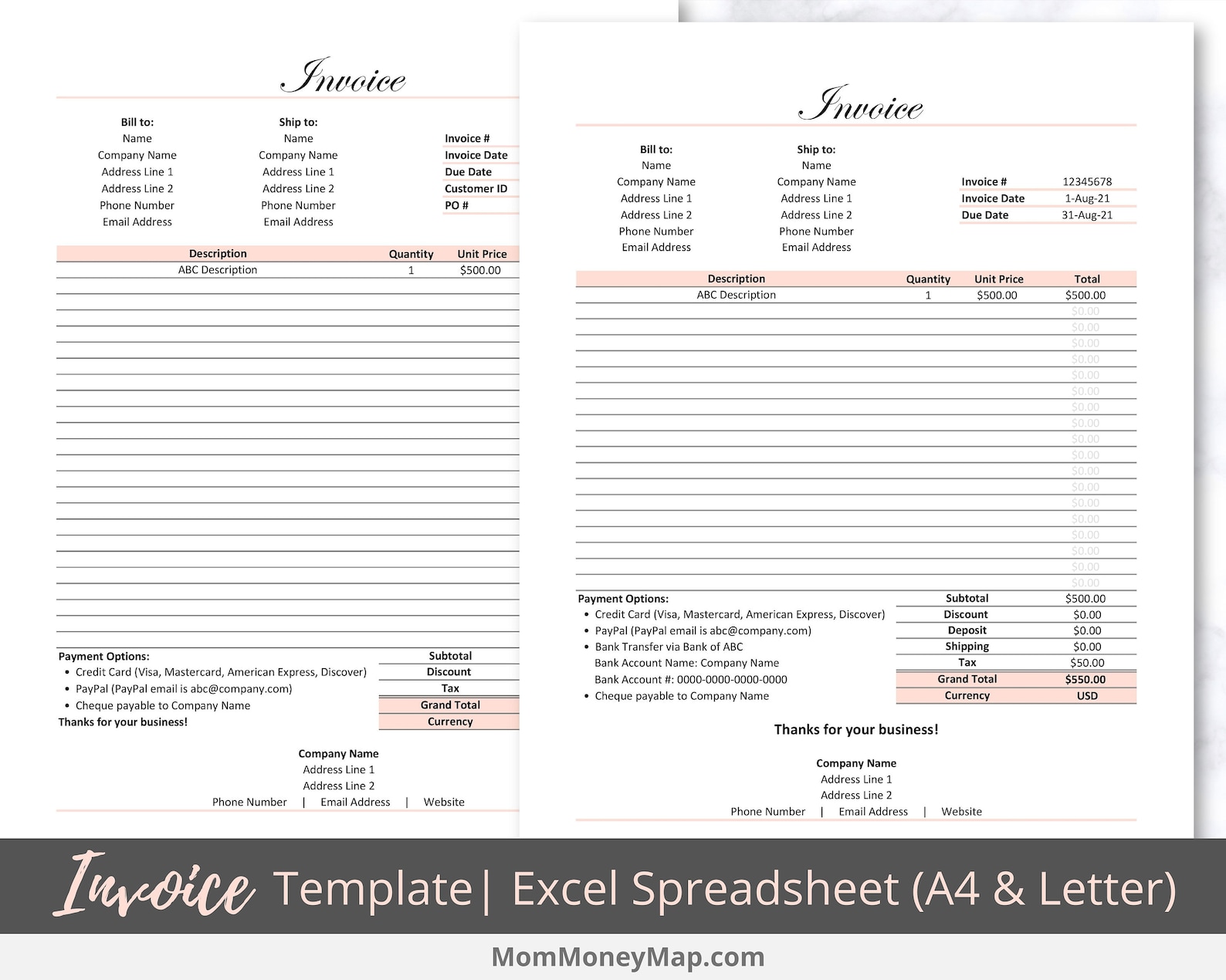 excel invoice template for designers excel invoice template for designers