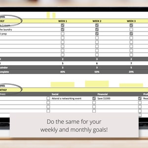 Goal Tracker Planner Google Sheets Spreadsheet to Set and Track Daily ...