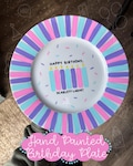 Happy Birthday - Hand Painted Plate for Birthdays, Special Birthday Gift (option to add special note on back!) - Candles and Sprinkles
