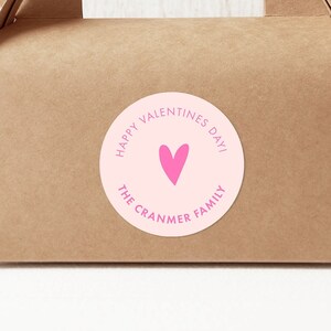 Valentines Day Circle Stickers for Treat Bags and Boxes / Matte Circle Packaging Stickers / 2.5 3.5&quot; Cookie Bag Stickers / Treat Stickers