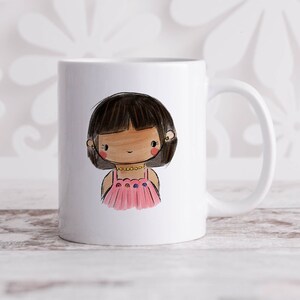 Taza ilustrada personalizada, regalo para la familia, regalo para un amigo, regalo para el nuevo hogar, nuevo regalo de trabajo, tazas personalizadas, taza linda