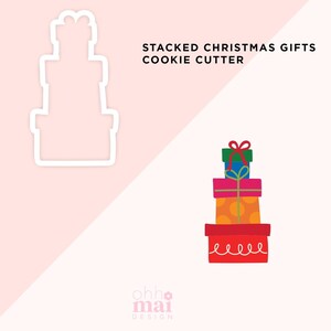 Stacked Christmas Gifts Cookie Cutter / Holiday Cookie Cutter / Christmas Cookie Cutter / 3D Printed PLA Cookie Fondant Cutter / OM_CC_96