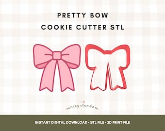 Pretty Bow Cookie Cutter STL File (Digital Download)