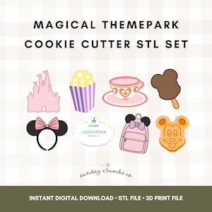 Magical Themepark Cookie Cutter STL File Set: 3D Print Design (Digital Download)