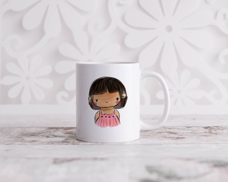 Personalisierte bebilderte Tasse, Geschenk für Familie, Geschenk für Freundin, neues Zuhause Geschenk, neues Job Geschenk, personalisierte Tassen, niedliche Tasse Bild 1