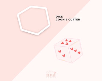 Dice Cookie Cutter / Valentines Day Letter Cookie Cutter / Cute Cookie Cutter / 3D Printed PLA Cookie Fondant Cutter