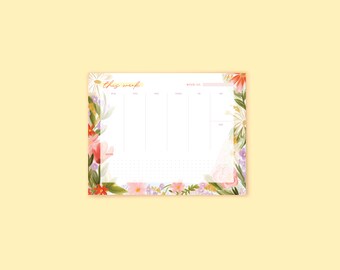 Weekly Notepad / Orders This Week Notepad / Bakery Notepad / Weekly Orders Notepad / Wildflowers Floral Cute Minimal Notepad