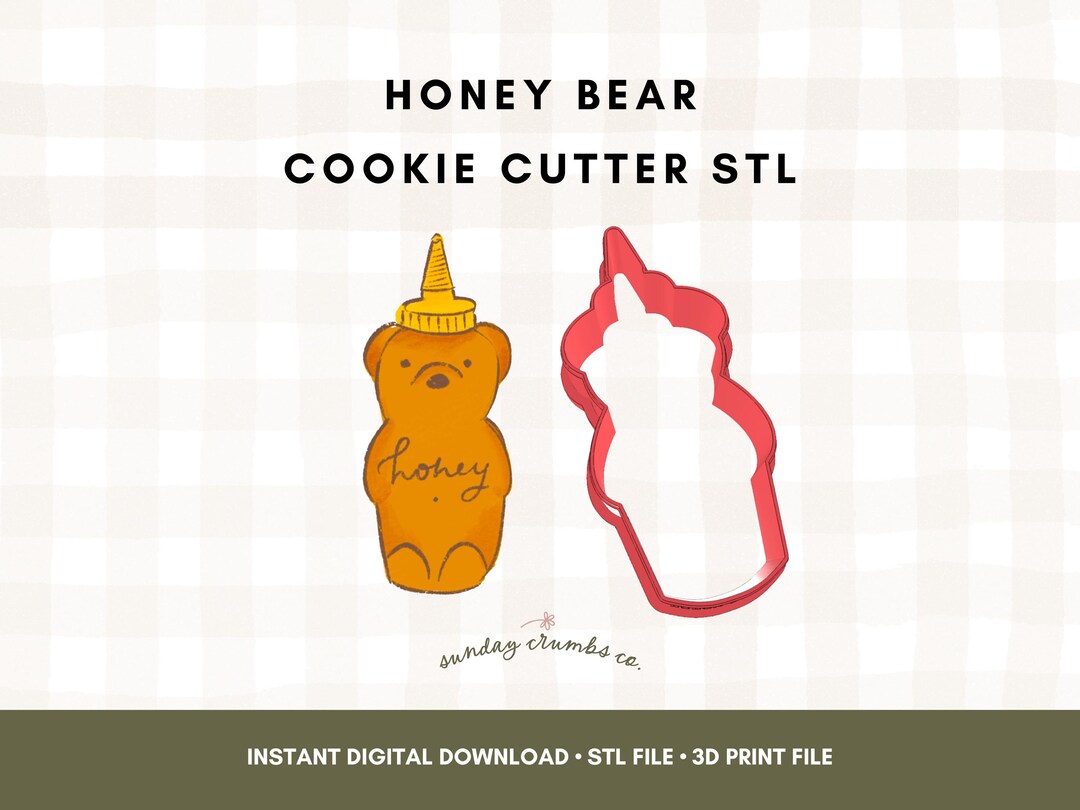 Honey Bear Bottle Cookie Cutter STL File: 3D Print (digital Download ...