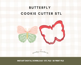 Butterfly Cookie Cutter STL File: 3D Print Design (Digital Download)