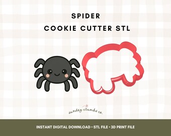 Spider Cookie Cutter STL File: Halloween Baking (Digital Download)