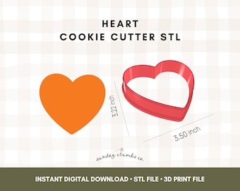 Archivo STL de cortador de galletas de corazón: Diseño para impresión 3D (descarga digital)
