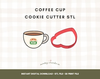 Friends Coffee Cup Cookie Cutter STL File: 3D Print (Digital Download)