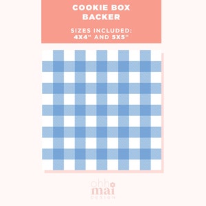 4 x 4" en 5 x 5" blauwe gingang-koekjes voor koekjesdoos, koekjesverpakking, koekjeskaart, schattig afdrukbaar koekje