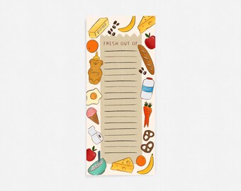 Fresh out of grocery list notepad / Grocery note pad / Bakers Note pad / Grocery List / Cute Grocery List