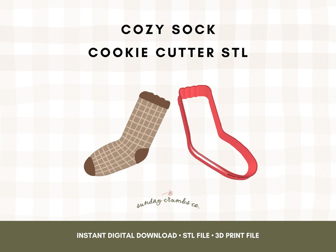 Cozy Sock Cookie Cutter STL File: 3D Print Design (digital Download) - Etsy