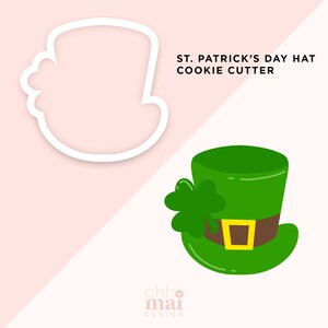 St Patricks Day Hat Cookie Cutter / St. Patrick&#39;s Day Cookie Cutter / Cute Cookie Cutter / 3D Printed PLA Cookie Fondant Cutter