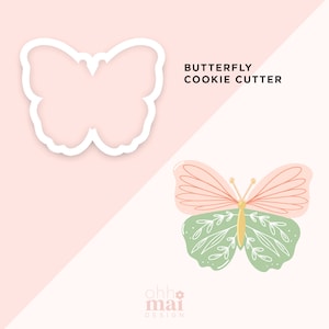 Butterfly Cookie Cutter / Spring Summer Floral Cookie Cutter / 3D Printed PLA Cookie Fondant Cutter