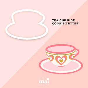 Tea Cup Ride Cookie Cutter / Cute Themepark Cookie Cutter / Birthday Cookie Cutter / 3D Printed PLA Cookie Fondant Cutter