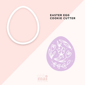 Easter Egg Cookie Cutter / Easter Cookie Cutter / Cute Cookie Cutter / 3D Printed PLA Cookie Fondant Cutter