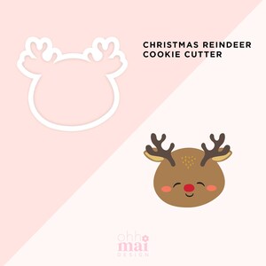 Christmas Reindeer Cookie Cutter / Holiday Cookie Cutter / Christmas Cookie Cutter / 3D Printed PLA Cookie Fondant Cutter / OM_CC_96