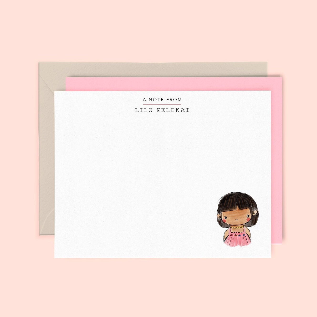 Illustrated Character Children's Stationery Custom Etsy