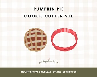 Pumpkin Pie Cookie Cutter STL File: 3D Print Design (Digital Download)