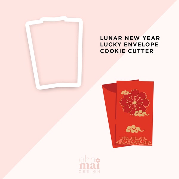 Lucky Red Envelope Cookie Cutter / Lunar New Year Cookie Cutter / Cute Cookie Cutter / 3D Printed PLA Cookie Fondant Cutter