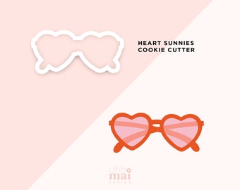 Heart Sunglasses Cookie Cutter / Valentines Day Heart Sunglasses Cookie Cutter / Cute Cookie Cutter / 3D Printed PLA Cookie Fondant Cutter